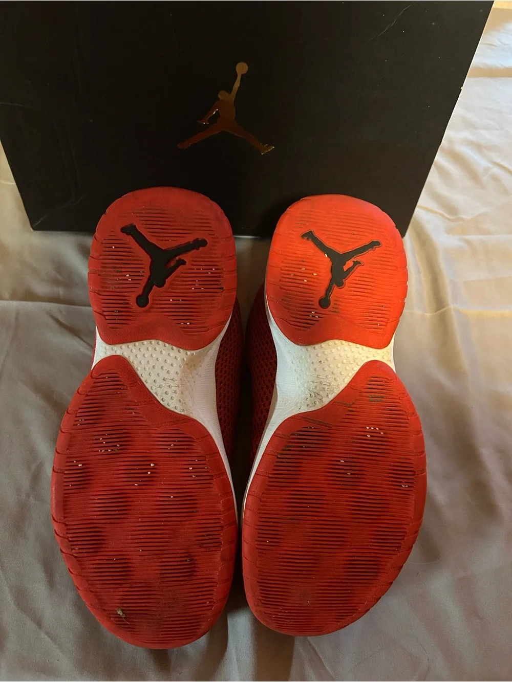 Jordan Men’s Red Mesh Low-Top Basketball Shoes